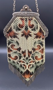 lot 155 image: Vintage Mandalian Mfg. Co. Mesh Bag Purse - Brocade Design