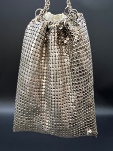 lot 219 image: Vintage Art Deco Mesh Bag Purse - Drawstring Pouch