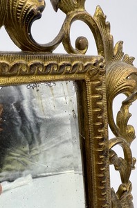 lot 51 image: Vintage Ornate Rococo Cast Metal Gold Mirror Frame and Antique Boudoir Jar