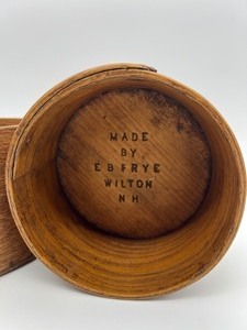 lot 90 image: Vintage Antique E B Frye Wilton NH Bentwood Box Pair