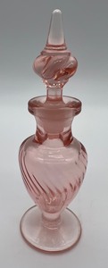 lot 110 image: Vintage Tiffin Vanity Milady Pink Swirl Perfume Bottle