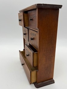 lot 134 image: Vintage Primitive Wood Spice Cabinet