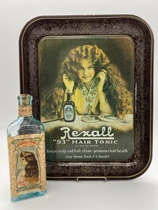 lot 194 image: Vintage Recall Hair Tonic Tray, Parisian Sage Bottle and Meritt Powder