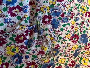 lot 243 image: Vintage Flour Sack Material - Blue Floral