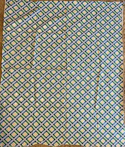 lot 244 image: Vintage Flour Sack Material - Geometric with Blues and Greens