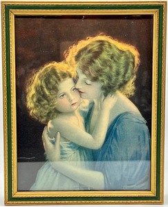 lot 165 image: Vintage Pictorial Celluloid Box, Tin Wall Comb Holder, Art Deco Framed Art