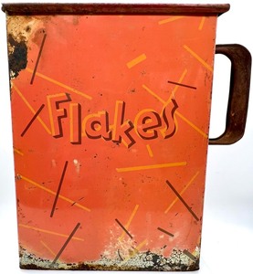 lot 189 image: Vintage Flakes  Suds Tin & Baldwin MFG. Co. Inc. Tin Chicken
