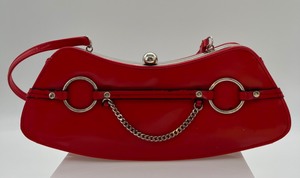 lot 4 image: Vintage KMQ Collection Red Handbag Purse and Cat Eye Foster Grant Sunglasses