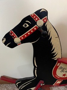 lot 223 image: Vintage Black Beauty Wooden Rocking Horse