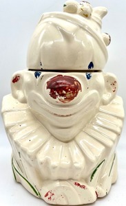 lot 239 image: Vintage Ceramic Clown and Bear Cookie Jar