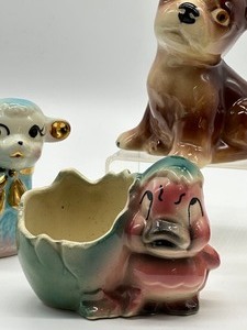 lot 165A image: Collection of Four Adorable Vintage Character Planters