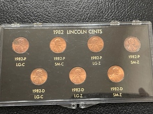 1982 Lincoln Cents Large and Small Dates