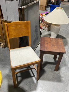 lot 64 image: Vintage Chair and Nightstand