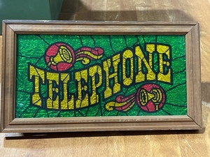 Vintage Telephone Crinkle Foil Art Sign