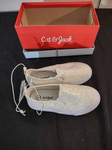 Brand New with Tags Lot of 2 Cat & Jack Toddler Pink Glitter Slip on Shoes Size 9