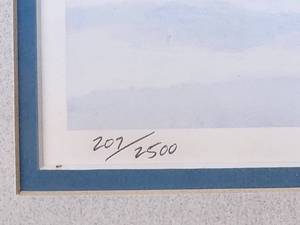 lot 52 image: Limited Print Framed Snowmobile Print by Jerry Raedeke