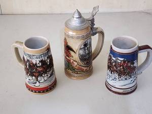 lot 225 image: (3) Assorted Beer Steins