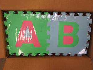 lot 116 image: Trademark 96-Piece Foam Floor Alphabet and Number Puzzle Mat (OPEN BOX)