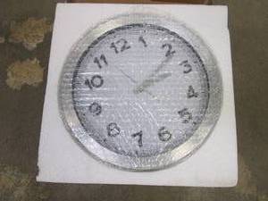 lot 124 image: 12 in Silver Clock with Black Numbers