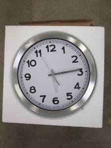 lot 125 image: 12 in Silver Clock with Black Numbers