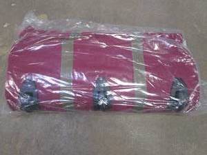 lot 132 image: Elf Stor 83-DT5045 Rolling Christmas Storage Premium Duffel Bag with Wheels in Red