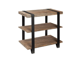 lot 120 image: Alaterre Furniture Modesto Natural Storage End Table (OPEN BOX)
