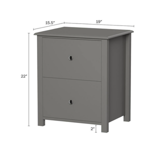 lot 121 image: Lavish Home 15.5 in. Slate Gray Rectangle MDF Wood End Table With Drawers (OPEN BOX)