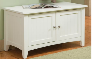 lot 123 image: Alaterre Furniture Ivory Storage Bench (OPEN BOX)