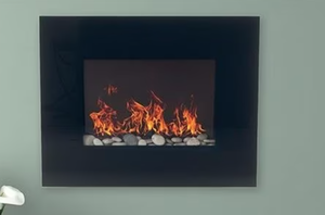 lot 138 image: NORTHWEST Northwest 80-EF451S Black Glass Panel Electric Fireplace Wall Mount & Remote (OPEN BOX)