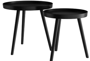 lot 145 image: Lavish Home 80-FT-4 Contemporary Decor and Home Accent Table with Tray Top (Black, Set of 2) (OPEN BOX)