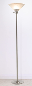 lot 149 image: Lavish Home 72-TORCH-3 Torchiere Floor Lamp in Brushed Silver