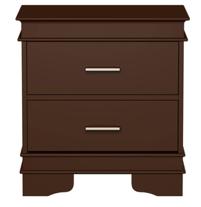 lot 142 image: Lavish Home 15.5 in. Dark Brown Rectangle MDF Wood Side Table With 2 Drawers (OPEN BOX)