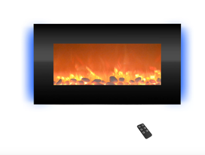 lot 179 image: Northwest Electric Fireplace with Remote Control and Adjustable Heat, Black (OPEN BOX)