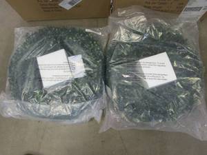 lot 152 image: Set of 2 - Pure Garden Boxwood, Artificial Wreath-16.5 inches, 16.5x4.5, Green