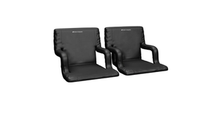 lot 187 image: Home-Complete HC-3002-2 Stadium Seat Chair Wide Bleacher Cushions with Padded Back Support- Pack of 2 in Black
