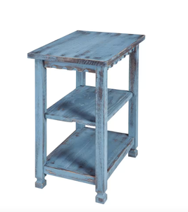 lot 204 image: Alaterre Furniture Country Cottage Blue Antique 2 Shelf End Table (OPEN BOX)