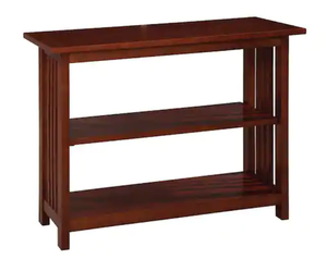 lot 205 image: Alaterre Furniture Mission 24 in. Cherry Wood 2-shelf Etagere Bookcase with Adjustable Shelves (OPEN BOX)