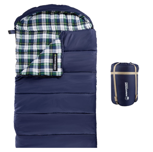 lot 219 image: Wakeman Outdoor Sleeping Bag with Carrying Bag in Navy (OPEN BOX)