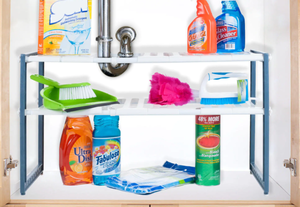 lot 260 image: LOT OF 2 - Stalwart 11.325 in. x 17.75 in. x 15.325 in. White Plastic Sink and Cabinet Organizer (OPEN BOX)
