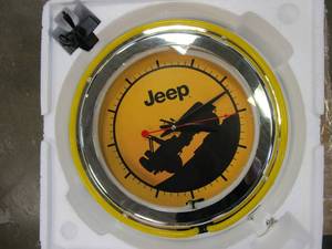 lot 212 image: Jeep Neon Wall Clock in Yellow (OPEN BOX)