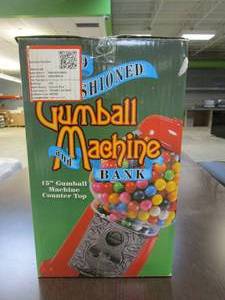lot 216 image: 6265 Great Northern 15 Old Fashioned Vintage Candy Gumball Machine Bank in Red (OPEN BOX)