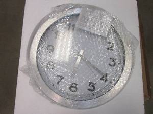 lot 225 image: 12 in Silver Clock with Black Numbers