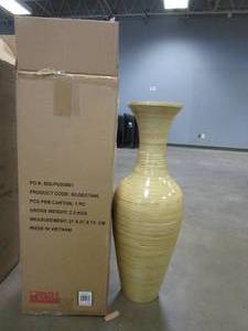 lot 227 image: Villacera 28 Natural Bamboo Floor Vase (OPEN BOX)