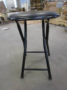 lot 255 image: Small Metal Foldable Stool in Black