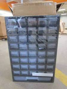 lot 267 image: Stalwart  17.5 in. 41-Compartment Hardware Storage Small Parts Organizer in Black (OPEN BOX)
