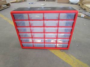 lot 282 image: Stalwart 24 Bin Organizer in Red & Black (OUT OF BOX)