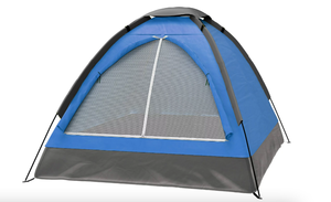 lot 281 image: 2 Person Camping Tent  Includes Rain Fly and Carrying Bag  Lightweight Outdoor Tent (Blue) (OPEN BOX)