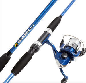 lot 329 image: Wakeman Swarm Series Spinning Rod and Reel Combo in Blue (OPEN BOX)