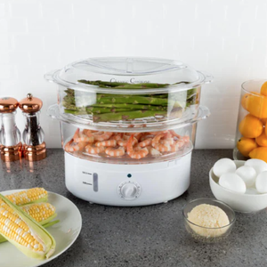 lot 336 image: Classic Cuisine 82-KIT1012 6.3 qt. Vegetable Steamer Rice Cooker (OPEN BOX)