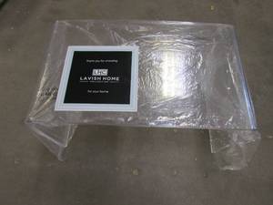 lot 346 image: Lavish Home Clear Acrylic Side Multipurpose Use as a Lap Desk, Coffee, End Table